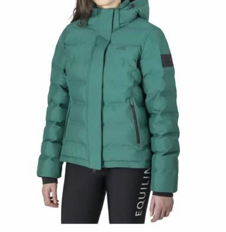 Cagec Eco-Down Women's Puffer Jacket In Pepper Green