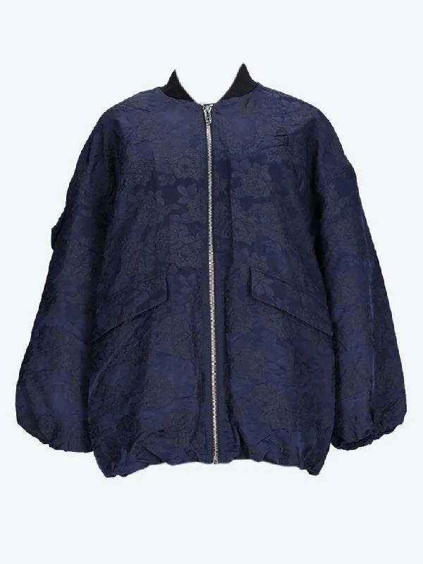 Botanical jacquard bomber jacket