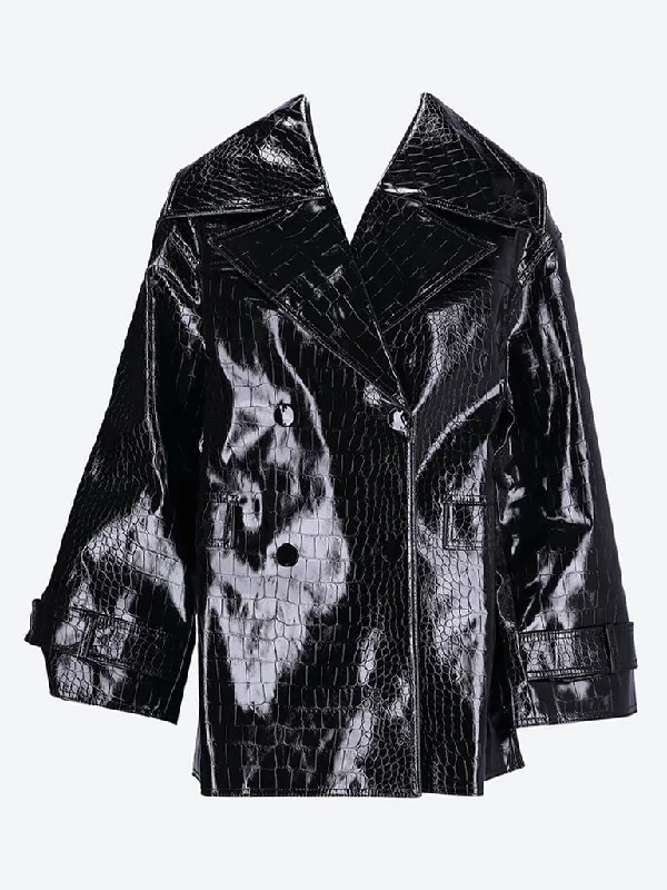 Futur Coated double breasted midi jacket