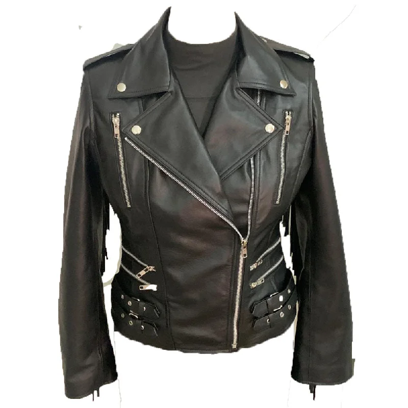 Indiana's women Biker jacket with fringes