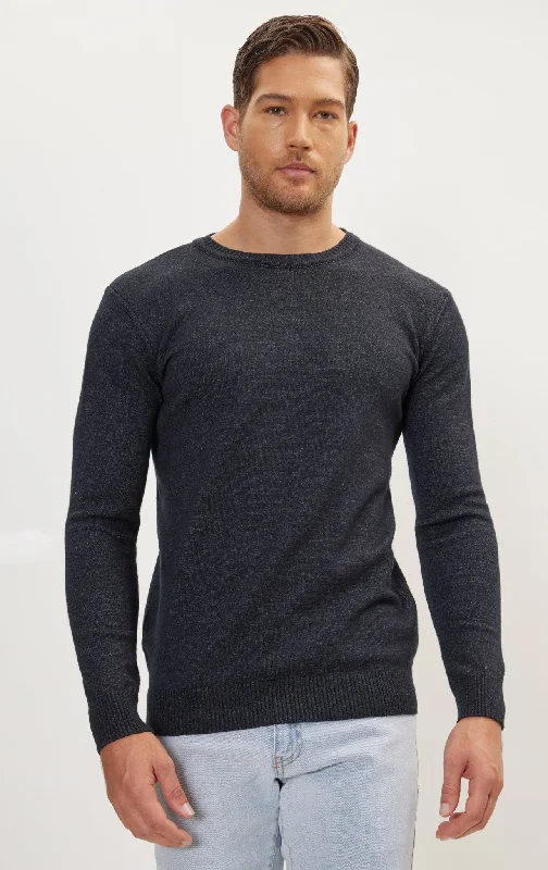 Classic Crew Neck Sweater - Anthracite