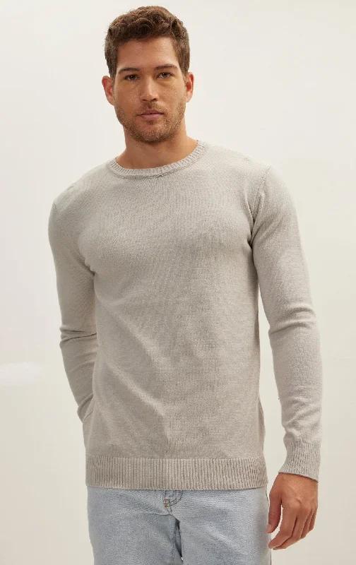 Classic Crew Neck Sweater - Grey