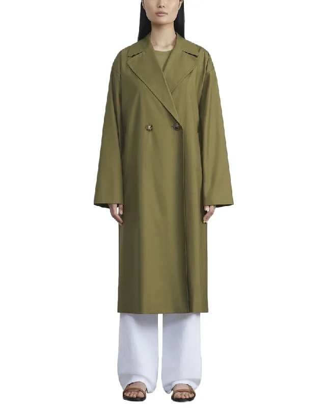 Lafayette 148 New York Double Breasted Silk Trench Coat