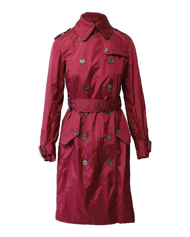 Burberry Raincoat Mac Trench Coat in Plum Purple Polyamide