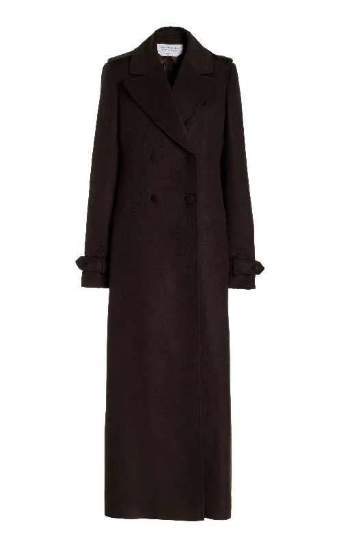 Houstt Trench Coat in Chocolate Winter Silk