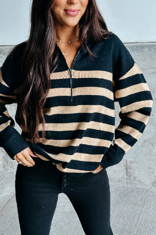 Martha Striped Sweater - Black