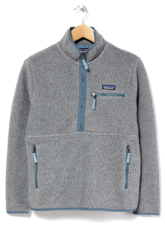 Patagonia Retro Pile Marsupial Women's Fleece Jacket - Salt Grey / Light Plume Grey