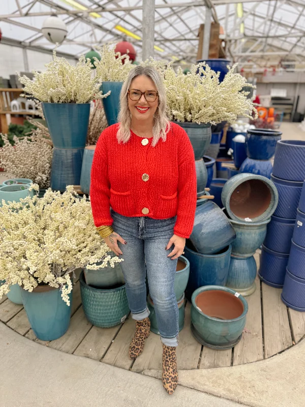 Red Sunday Chunky Cardigan Sweater