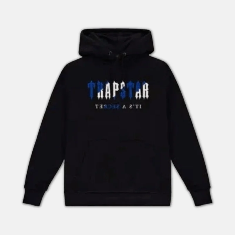 Trapstar Chenille Decoded Hoodie - Black/Dazzling Blue