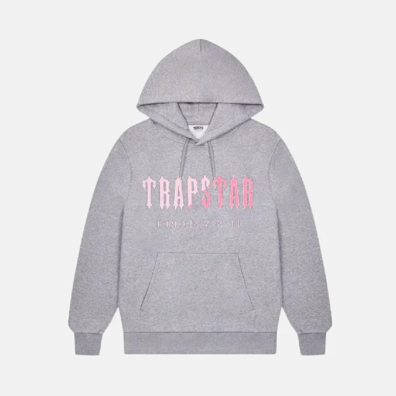 Trapstar Chenille Decoded Hoodie - Grey/Pink