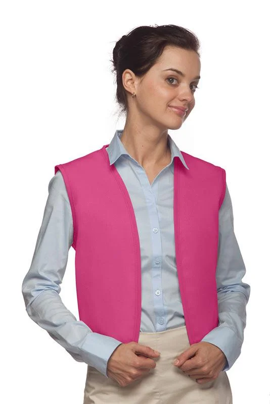 Hot Pink No Buttons Unisex Vest with No Pockets