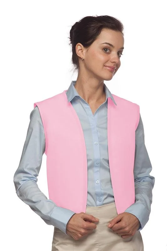 Pink No Buttons Unisex Vest with No Pockets