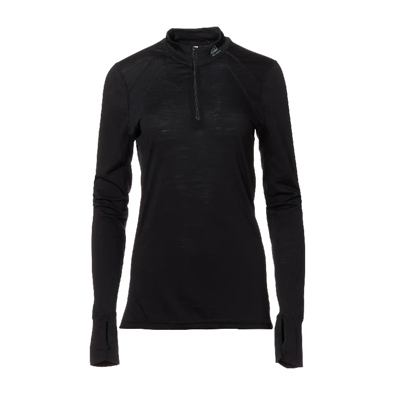 Ladies Pullover LightWool Zip Shirt jet