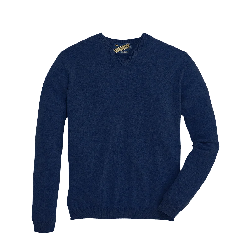 James V-Neck Cashmere Sweater - Collegiate Blue