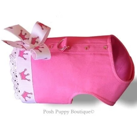 Pink Princess Crowns Harness Vest