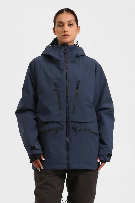 Women's Navy Multifunctional Waterproof Insulated Snow Jacket